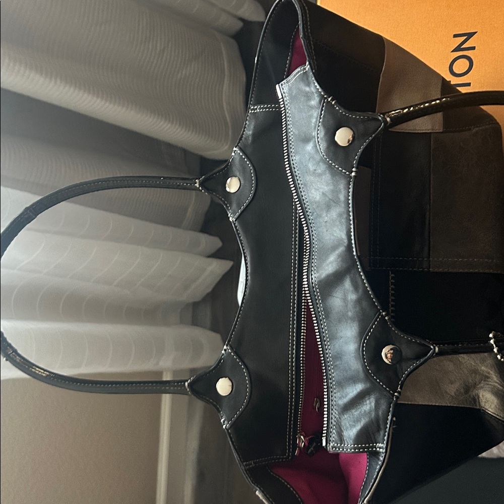 Coach Black and Silver Patchwork Tote - image 3